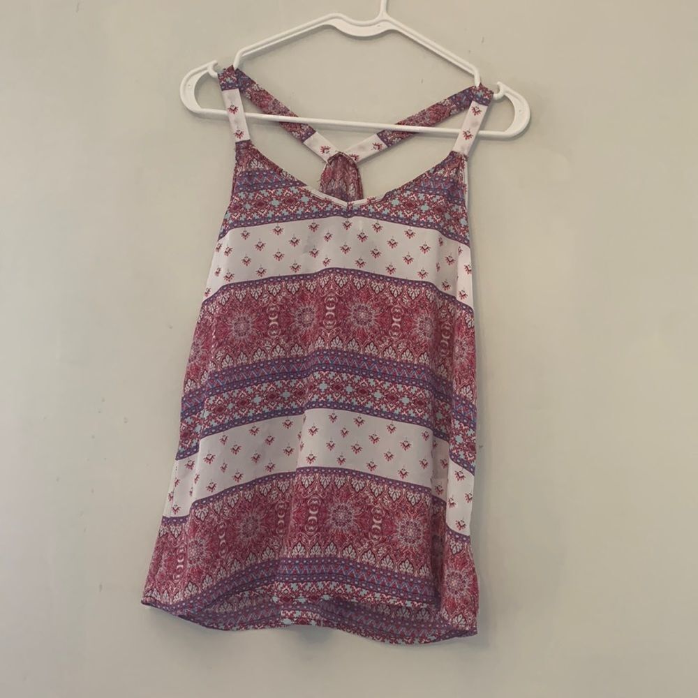 Pink Republic red, pink, white floral tank top Size S EUC